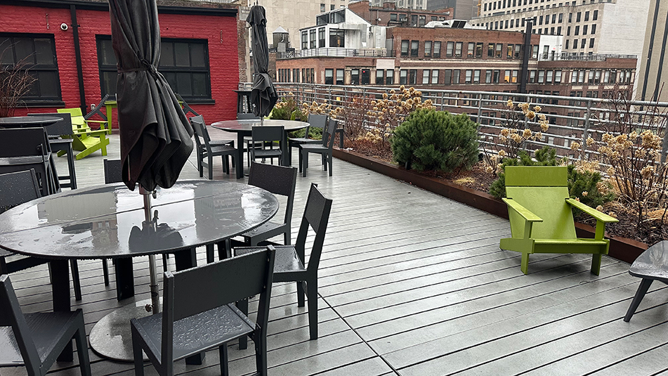 Alternate view of the outdoor terrace at 45 W 45th Street New York
