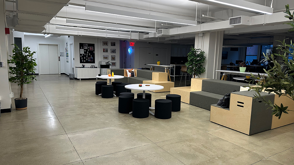 Lounge area at 45 W 45th St New York